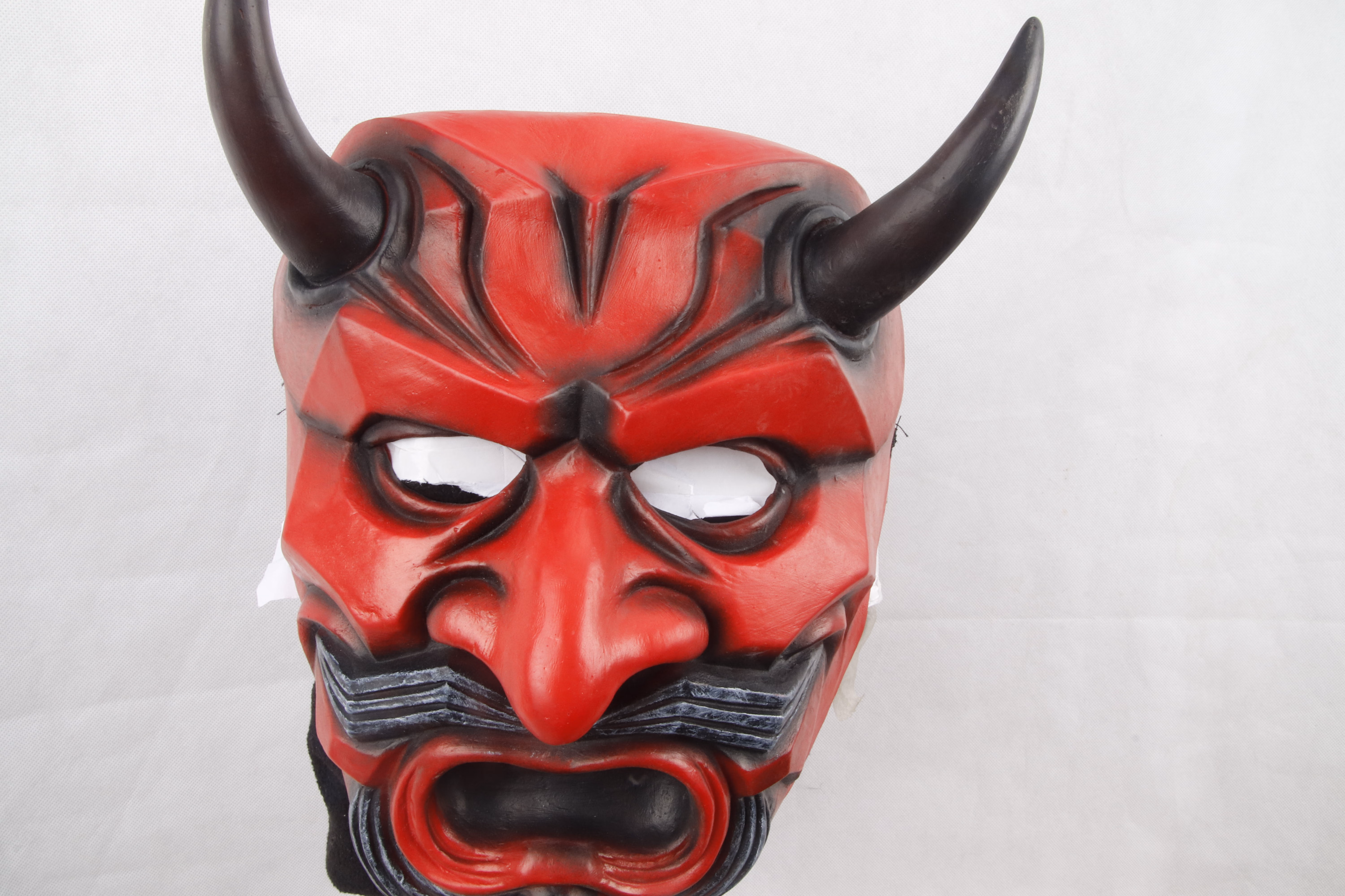 般若面具挂件 cos日本面罩挂件红恶魔鬼脸獠牙吓人僵尸怪兽恐怖万圣节