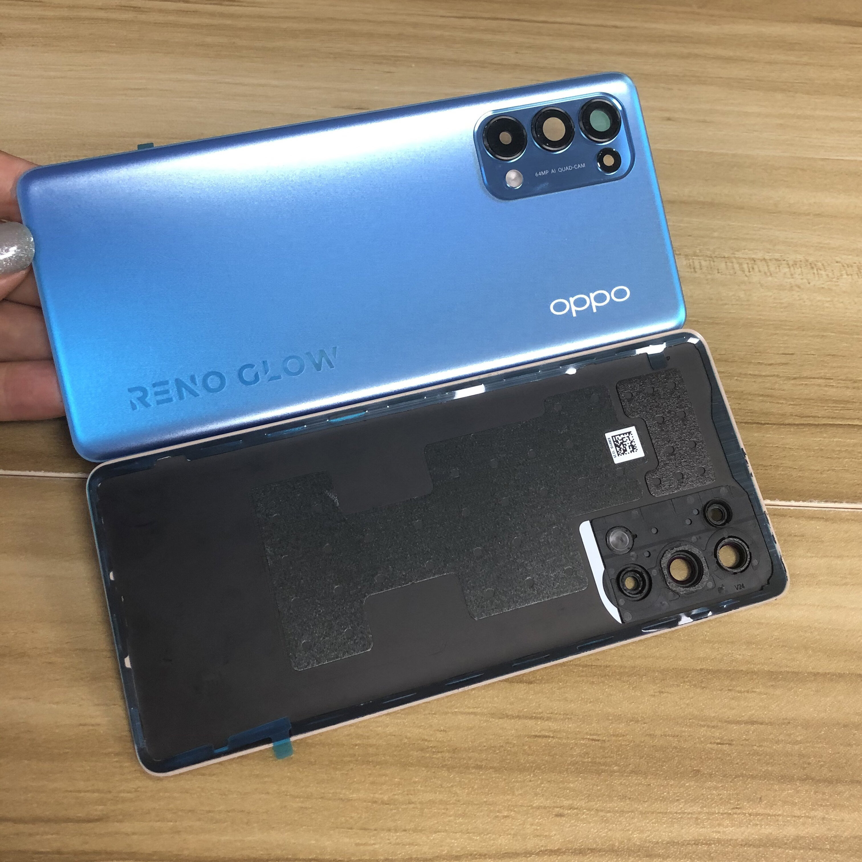 仁尼络思适用厂opporeno5pro5g后盖reno6手机玻璃外壳背屏电池盖换镜