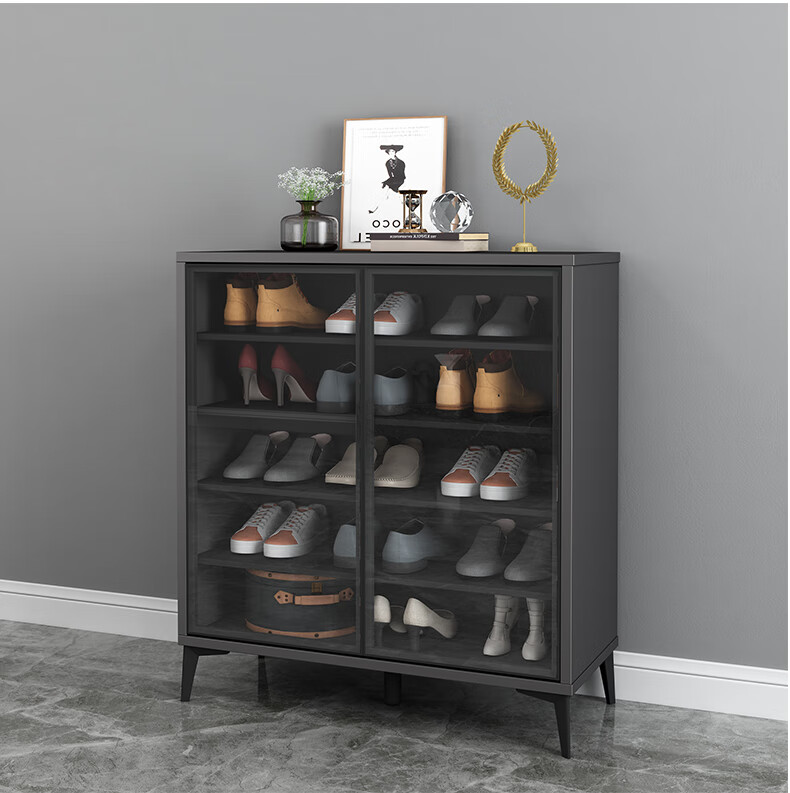 薇龙轻奢玻璃鞋柜家用门口省空间收纳大容量玄关柜入户简约定制门厅柜