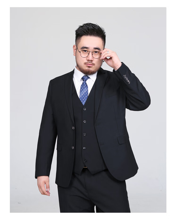 【猎牧鹰】 大码西服套装男西装男士套装加肥加大胖子商务休闲职业装
