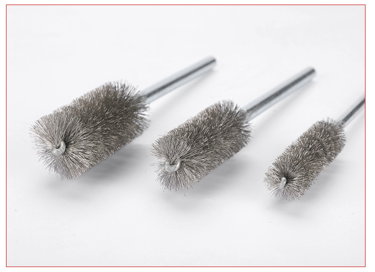 定制圆柱形管道刷内孔抛光打磨加密钢丝刷电钻适用去毛刺清孔刷铁刷子