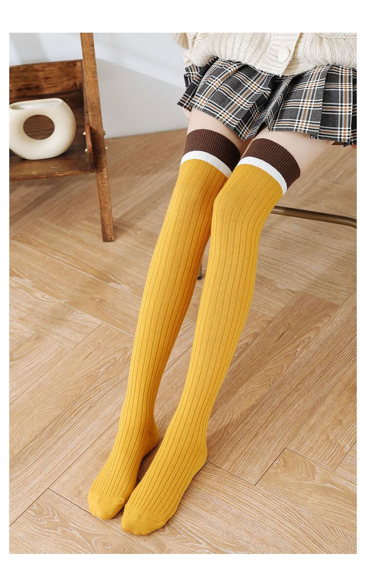 新品过膝袜秋冬长筒袜白色女过膝袜日系高筒袜长袜子潮款秋冬季加厚jk