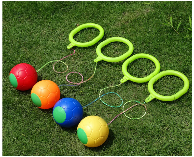 脚上呼啦转跳跳球蹦蹦球幼儿园儿童小学生塑料柄海绵柄健身甩脚套脚