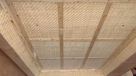 装修吊顶酒店农家乐饭店装修贴墙草席竹编吊顶竹篾席子 1.2*10米(不包