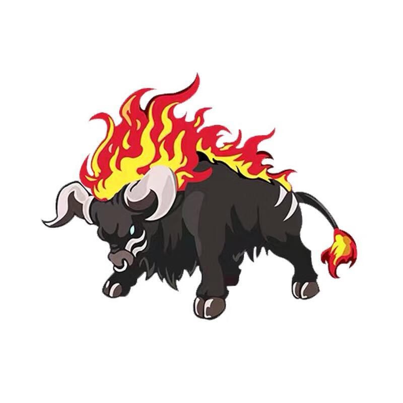 worms车身划痕遮挡装饰贴牛年火牛个性改装车身刮痕创意贴卡通汽车