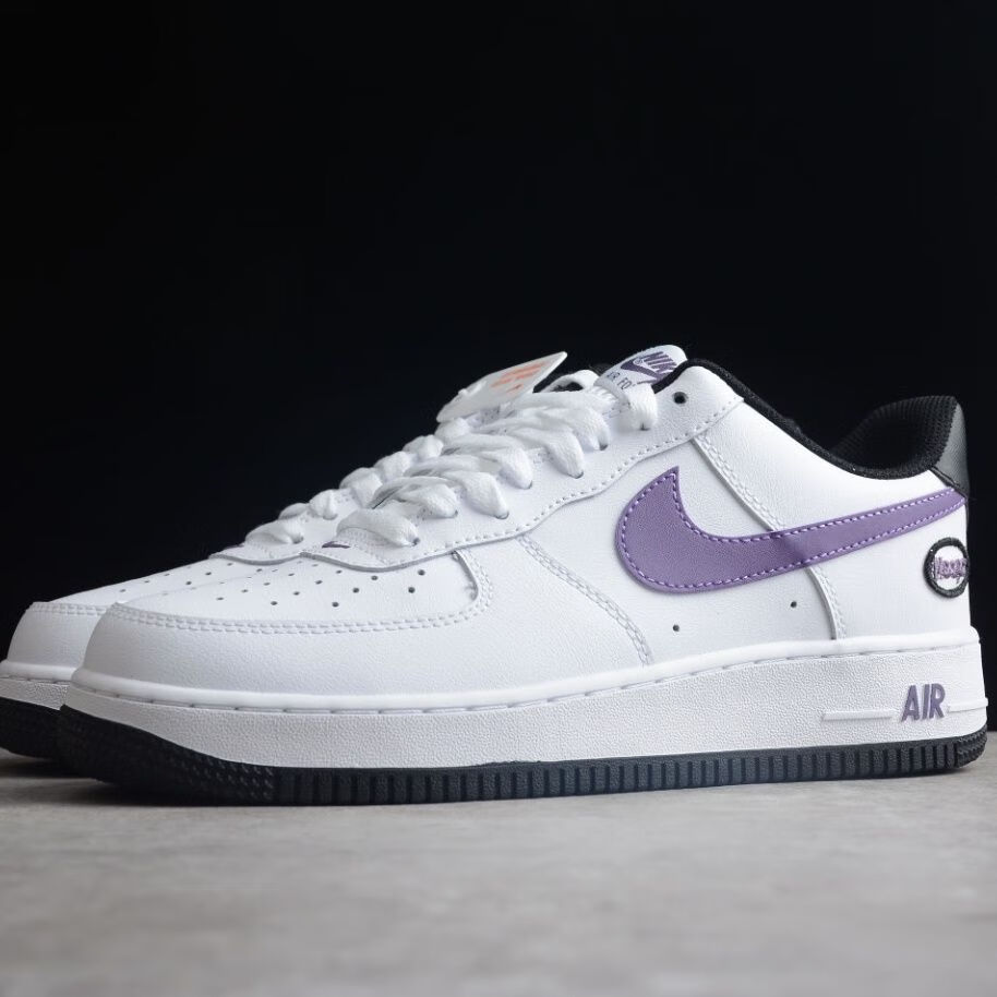 空军一号hoops af1白紫钩男女低帮运动鞋休闲板鞋dh7440-100 白紫 36