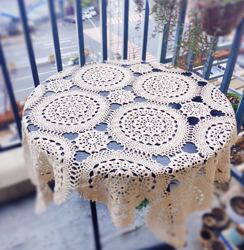 毛线团手工钩针勾花边diy桌布杯垫子宝宝编织衣服裙子蕾丝线本色棉线