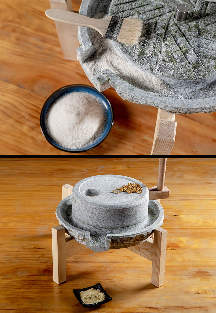 家用磨盘复古小石磨手工青石石磨家用磨盘手工家用迷你豆浆机上盘30