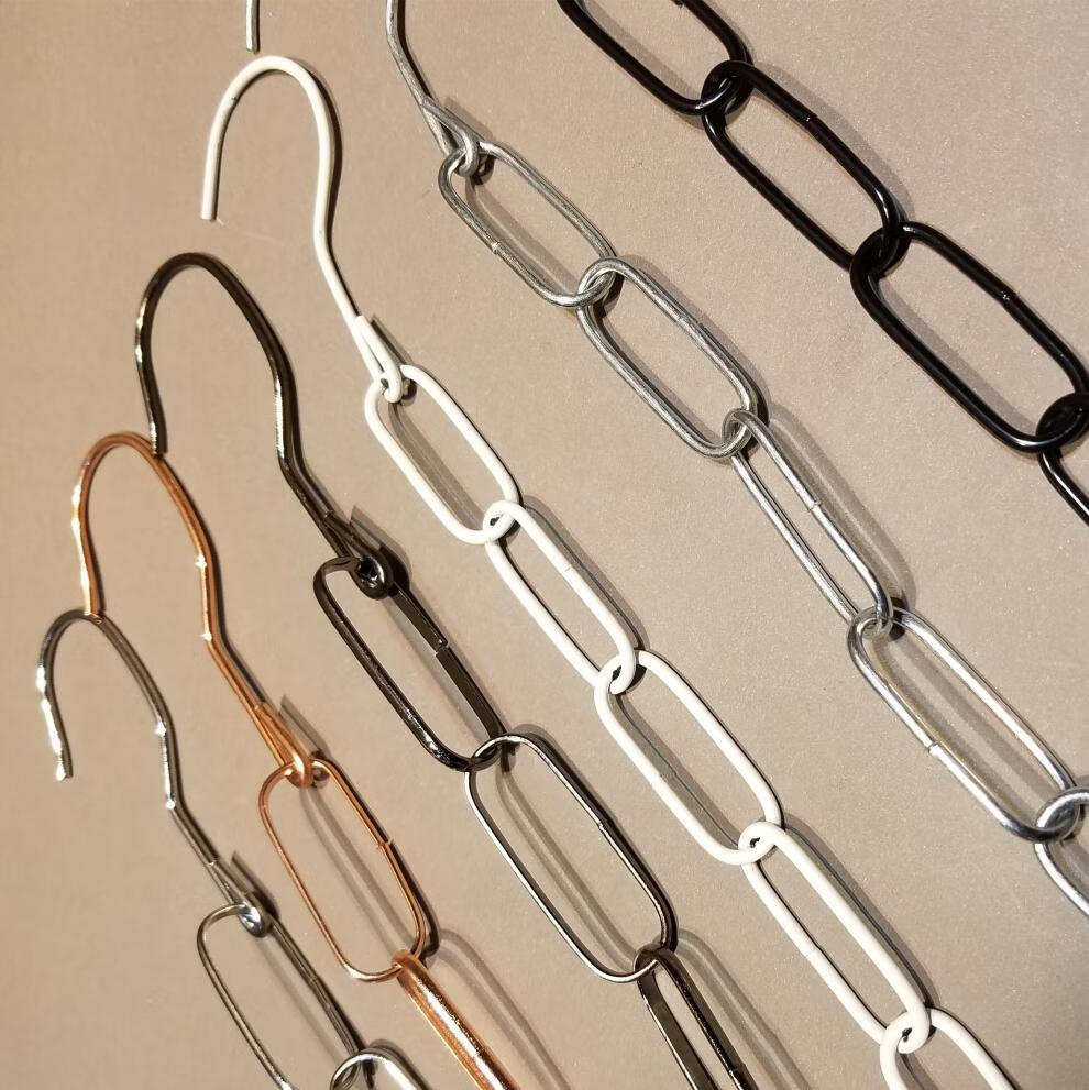 加粗服装店吊环挂钩 铁链展示架 挂衣架吊挂 衣服连接条挂钩链条 圆黑