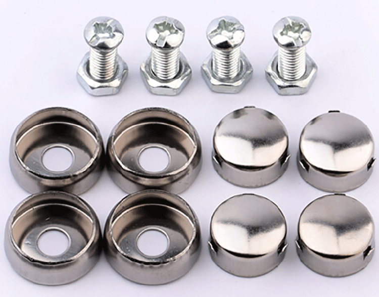 汽车牌固定螺母车牌架边框安装卡扣牌照螺钉通用不锈钢防盗螺帽盖 【5