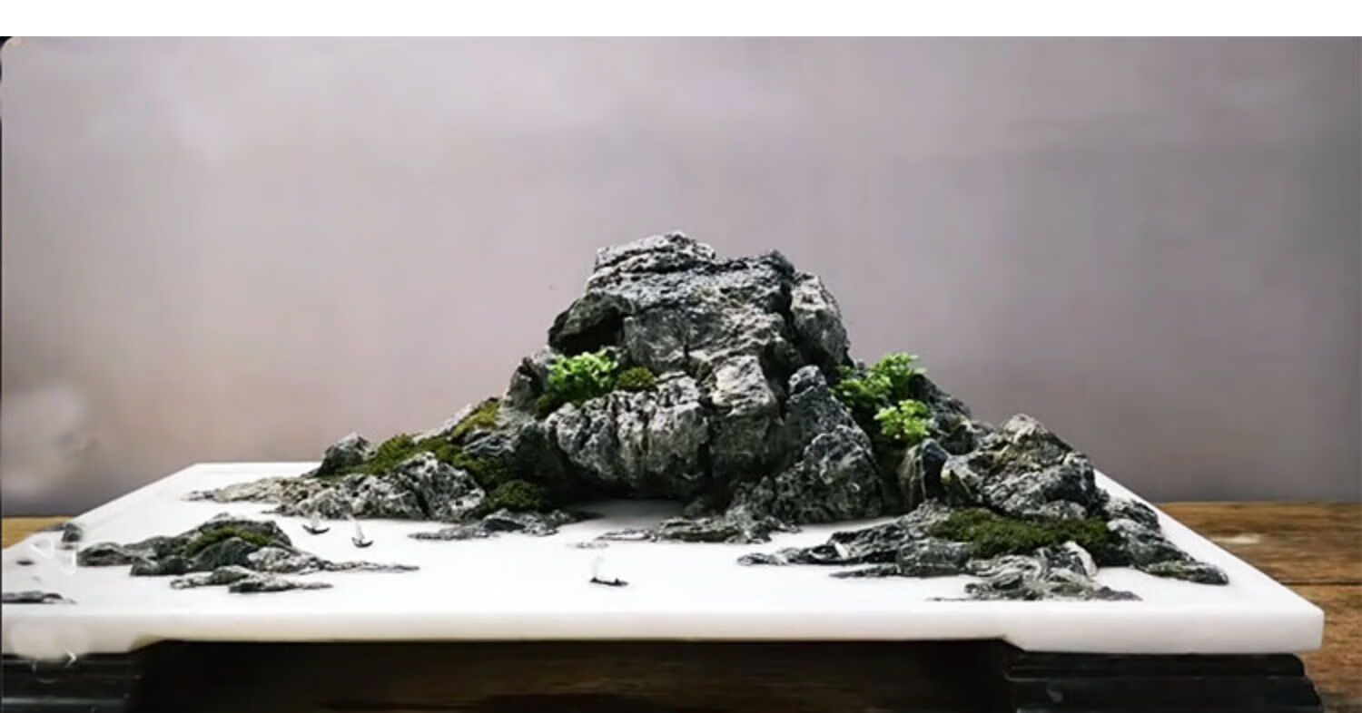 假山盆景盆上水石盆假山椭圆形吸水石花盆大理石汉白玉托盘长方形定制