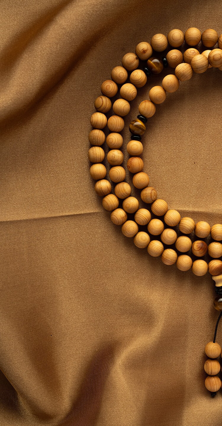 时乾原创天然8mm崖柏108颗佛珠手串增业财神念珠手拉图片色