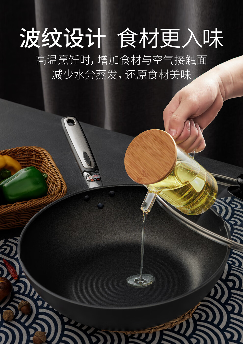 hokuriku北陆日本制造原装进口不粘锅平底锅套装陶瓷煎炒锅两件套无