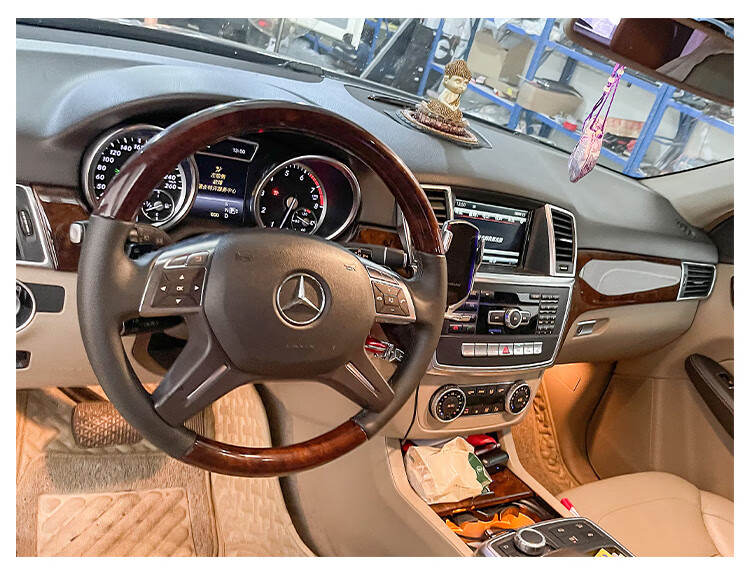 适用于奔驰桃木方向盘改装r350 r320 gl400 ml350 ml300 e260l e300