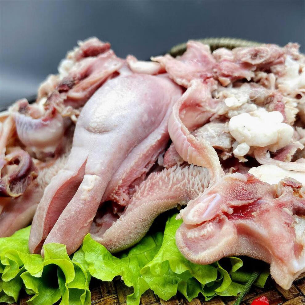 新鲜羊头肉整个现煮去骨大块羊脸肉八羊杂碎成熟冷冻商用一斤装