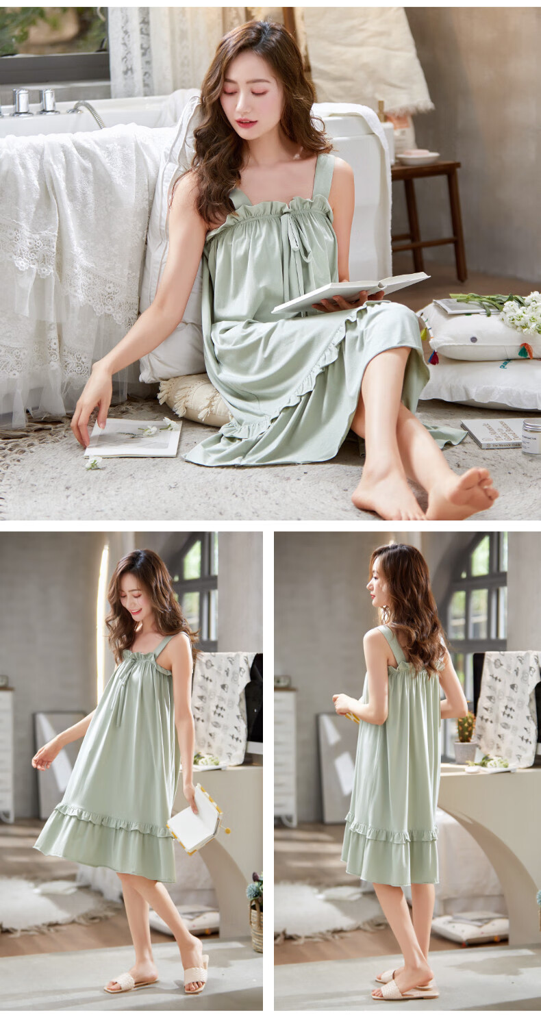 多俏美睡裙女士睡衣裙子夏季夏天无袖背心吊带莫代尔薄款春夏性感家居
