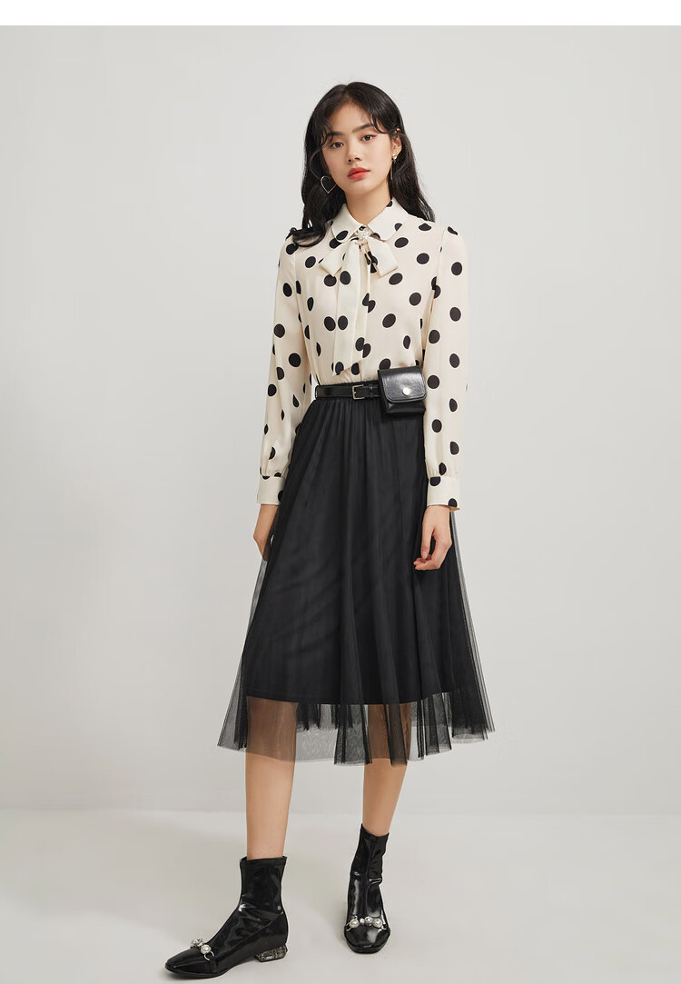 红袖网纱半身裙2021春装新款腰带松紧a字长裙仙女裙纯色显瘦中长裙 黑