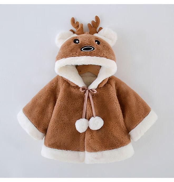 欧芙影新品儿童披肩冬季防寒保暖婴儿披肩斗篷秋冬1新生儿童挡风抱衣2