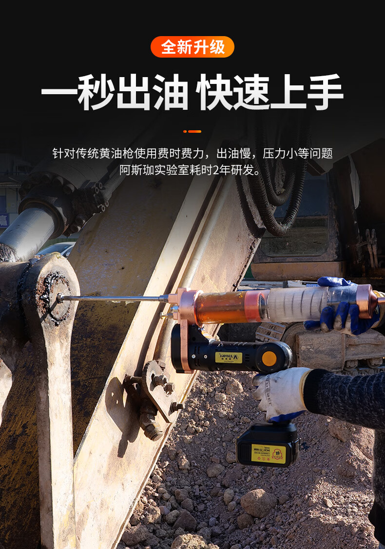 阿斯珈24v电动黄油枪黄油机加注器手持式充电式锂电池全自动电动打