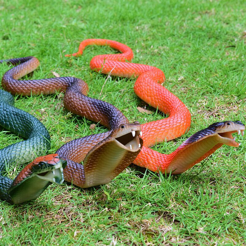 新年礼物 仿真蛇软胶玩具儿童玩具橡蛇逼真假蛇整蛊恐怖吓人玩具 红色