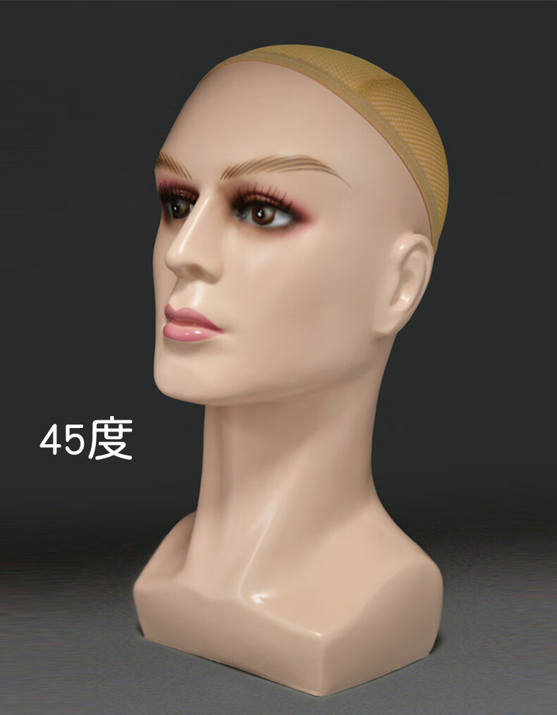 男士模特头展示帽子假发眼镜头模道具玻璃钢艺术假头模型假人头女男头