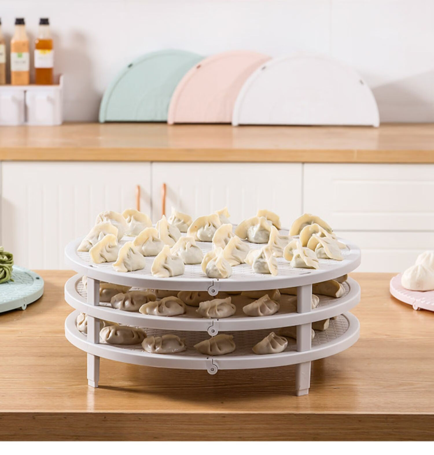可折叠饺子帘 可折叠饺子帘面食单层盖垫 家用水饺餐垫盖帘放饺子的