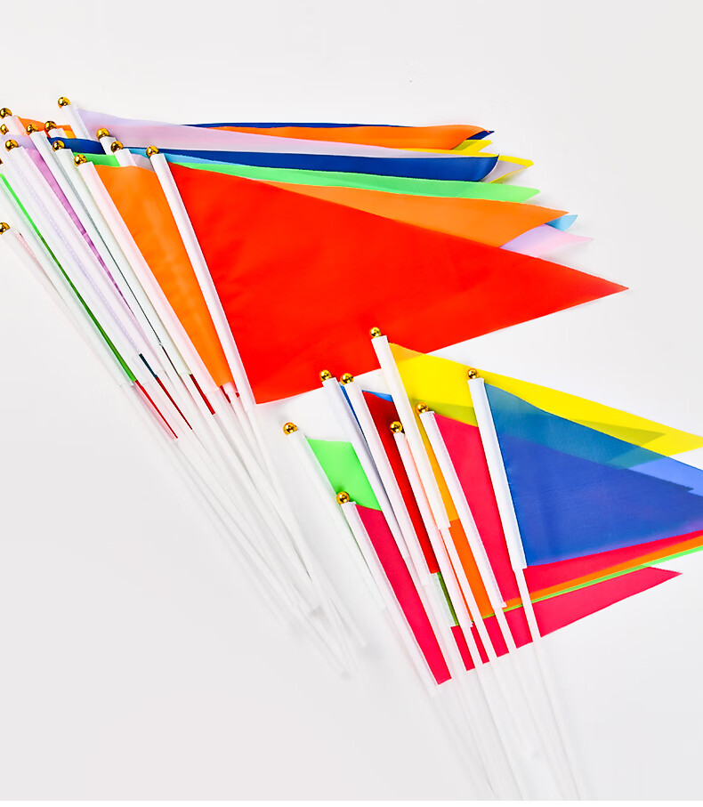 山柏运动会幼儿园跳舞旗小彩旗手持手拿带杆小旗子方形三角学校活动