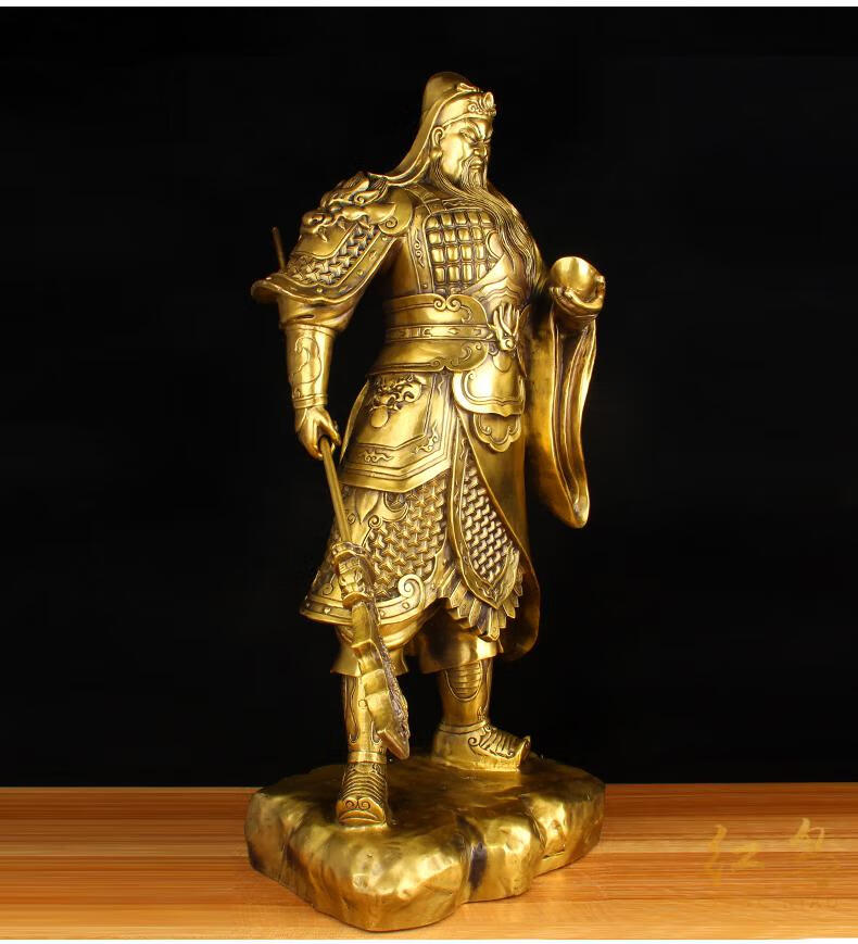 红鸟 纯铜武圣武财关羽雕像 关二爷佛像大气办公室乔迁公司铜像待客