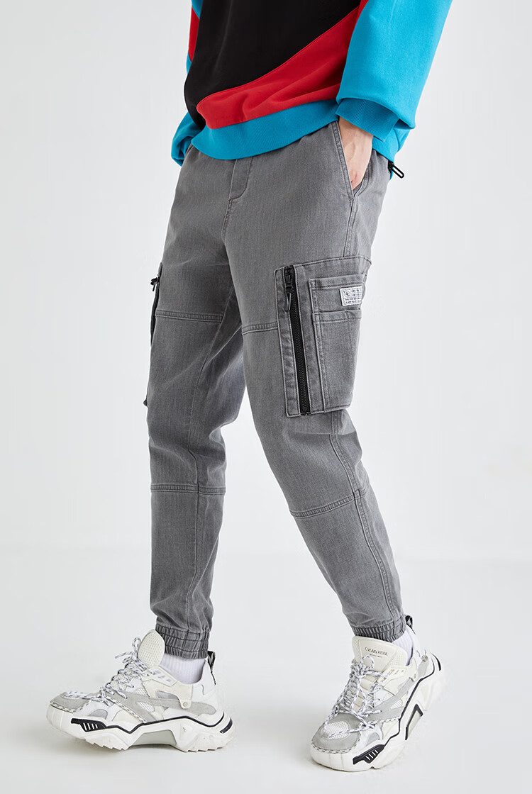 jackjones杰克琼斯春男潮流休闲微弹口袋潮酷束脚休闲裤221114014 c43