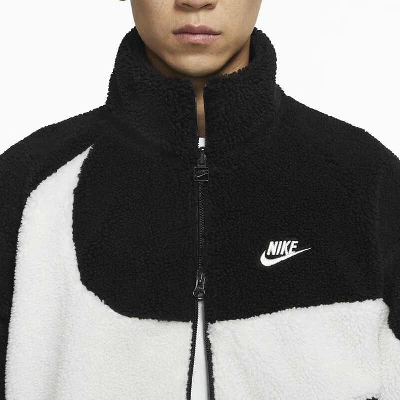 耐克nikebigswoosh大钩子大logo男装女装人造皮草米色保暖羊羔绒抓绒