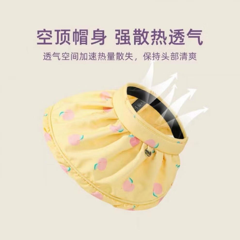 灰妮子女童空顶贝壳帽女孩发箍空顶帽宝宝出游大帽檐遮阳帽 美妆工具 1顶