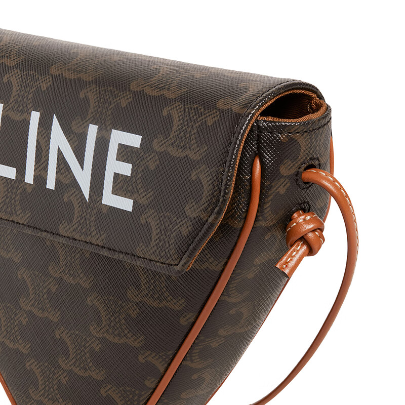 赛琳celine女包2021新品标志印花三角形手袋单肩斜挎包21154cm送女