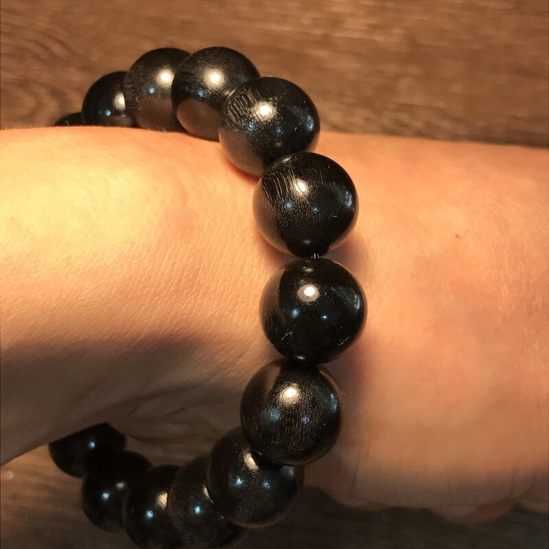 森洲文玩收藏黑金驴蹄子手串吊坠xj满鱼子纹摸金符挂件1614颗