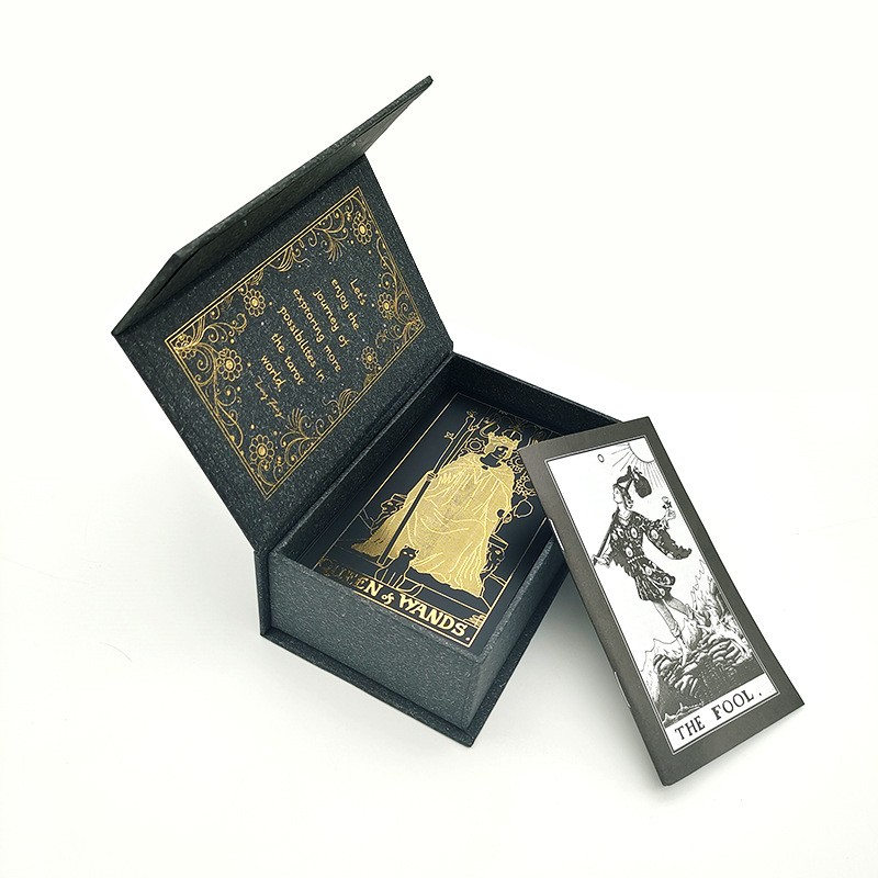 轻奢高端高端木质黑色版thefooltarot经典塔罗牌127英文塔罗黑色black