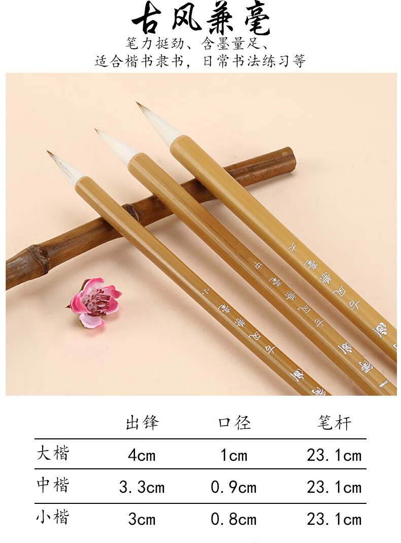 一得阁毛笔狼毫兼毫初学者国画行书白云大中小楷笔抄经练字专业文房