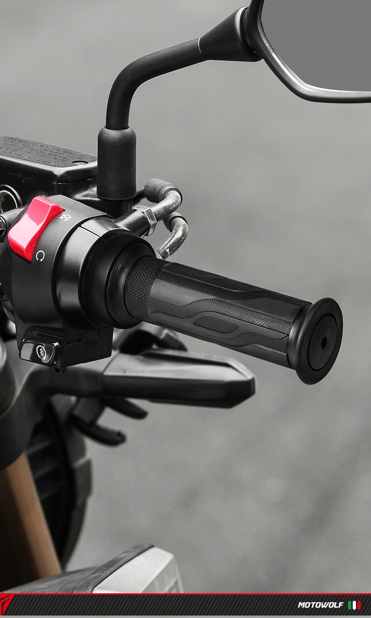 摩多狼摩托车电热手把调温转把电加热改装手柄踏板车油门车把套发热