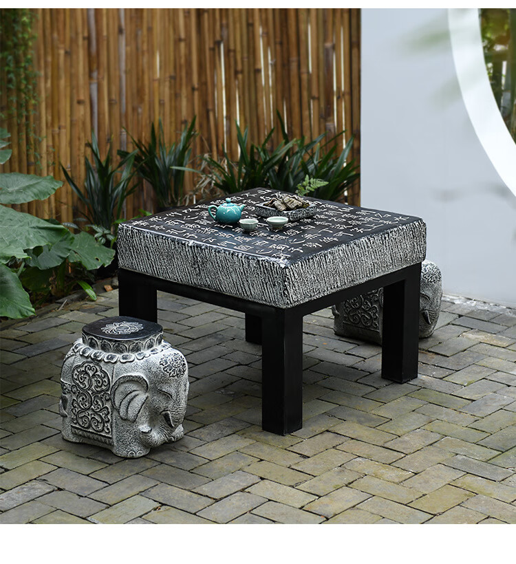 阳台仿石头茶桌组合 泡茶台 仿石石凳石桌户外庭院花园布置公园室外