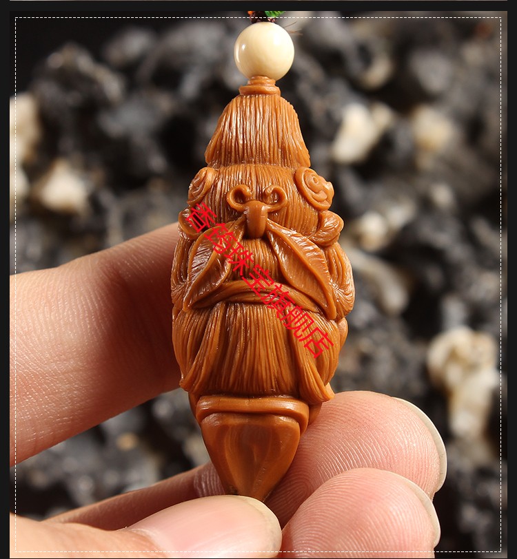 60核雕精品观音橄榄核单籽名家夏雨纯手工雕刻苏工大核吊坠男定制款