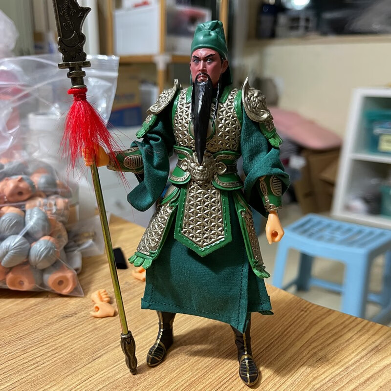 兵人12f12关羽演义关云长6寸可动人偶模型玩具摆件五虎将 关羽【图片