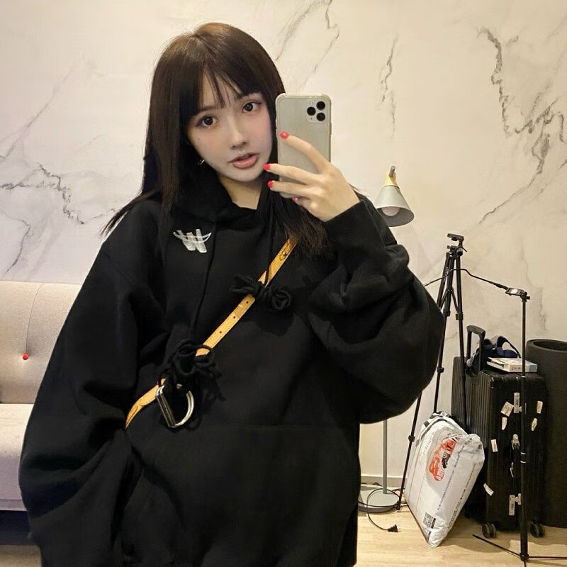 尊品熊we11done22s易烊千玺同款铁环长帽绳卫衣连帽衫的 we11done原版