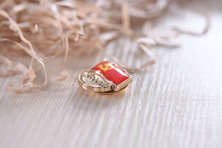 2022年新款党徽礼盒装标准型别针式磁铁款为人民服务徽章党员胸章 24k