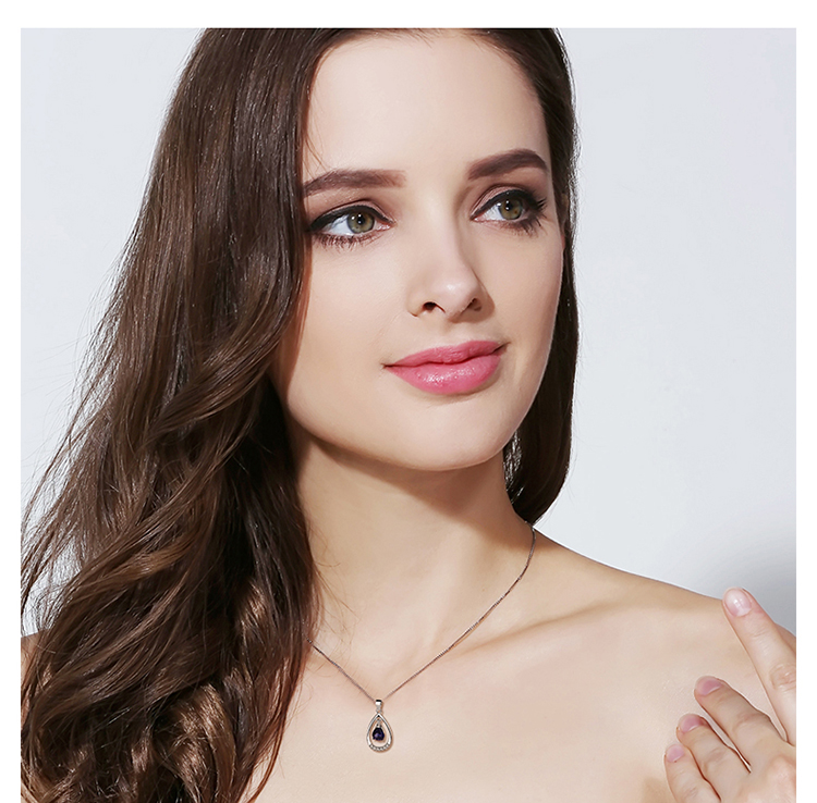 银项链女水滴女神之泪吊坠简约时尚锁骨链送女友生日礼物女神之泪白钻