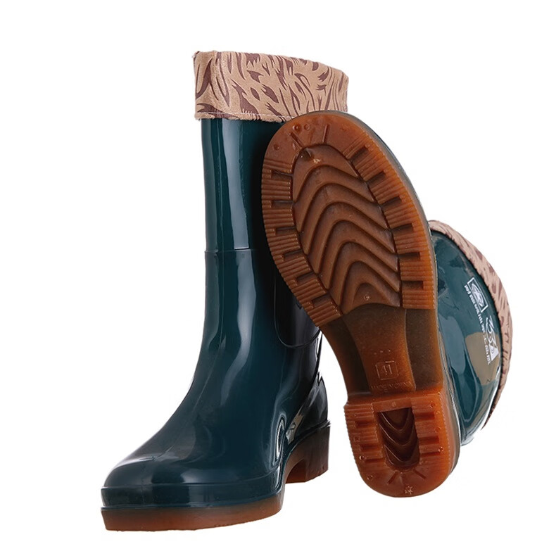 特种劳保雨鞋3531时尚冬季保暧中筒雨鞋女士加绒雨靴防水女款三防水鞋