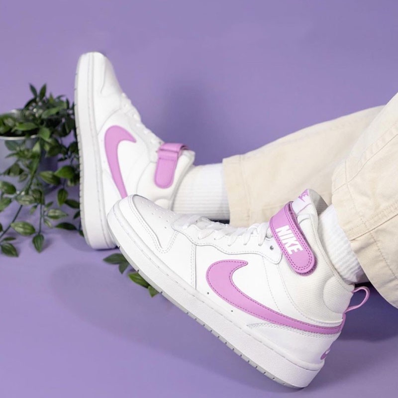 潮耐克女鞋nikecourtboroughmid黑红黑曜石小乔治城中帮运动板鞋休闲