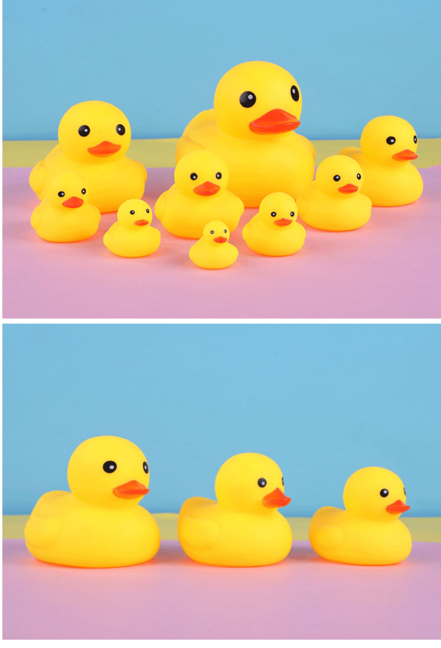 婴儿玩具宝宝游泳洗澡鸭子小黄鸭戏水鸭儿童洗澡玩具捏捏叫小鸭子小
