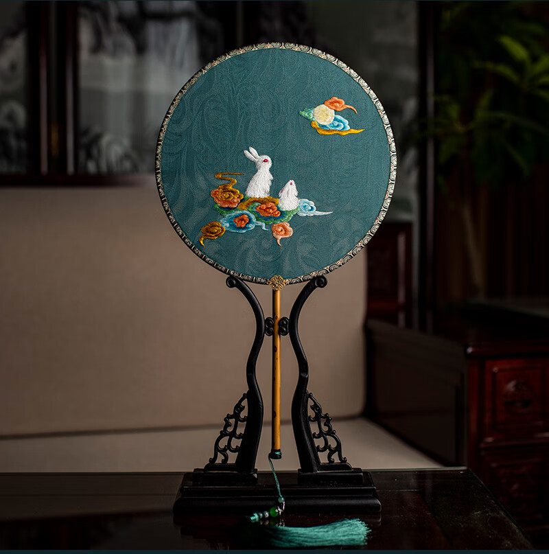 高端定制款纯手工古风双面绣团扇送老婆送女朋友送家人新年元旦节过年