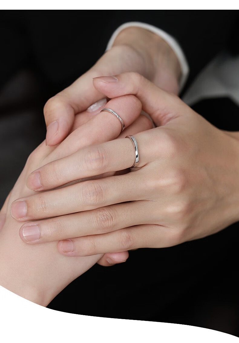 kosk情侣戒指一对小众设计可调节异地恋情侣款简约素圈刻字食指戒