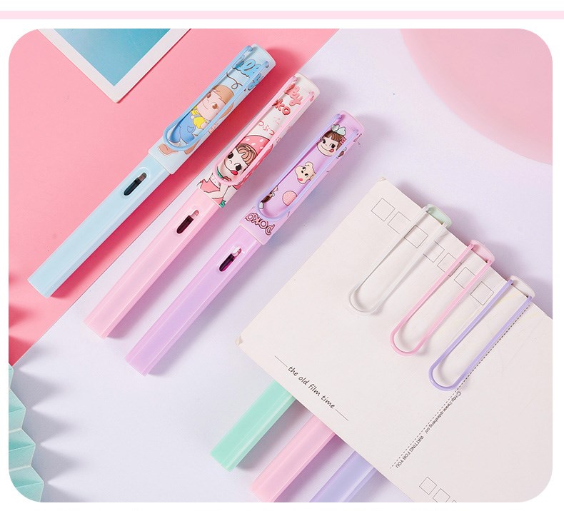 马卡龙少女心儿童练字墨囊刚笔7107不二家钢笔1支038mm官方标配明尖