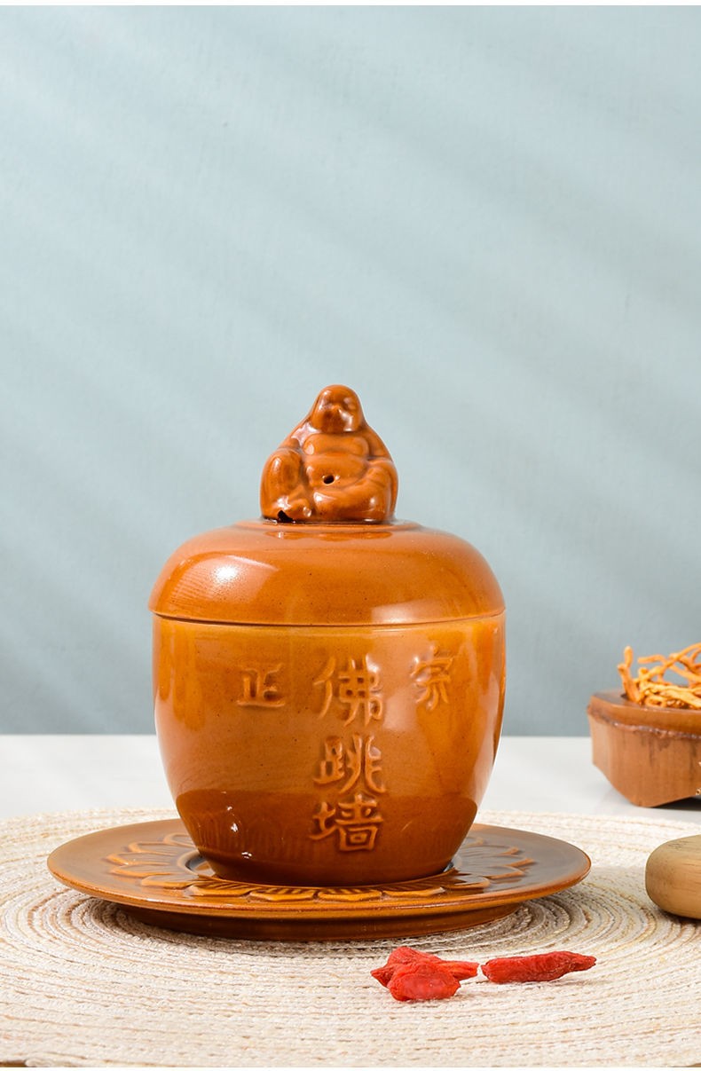 装大中小号陶瓷佛跳墙炖盅沙县小吃瓦罐酒店餐饮炖罐用品 福字满花250