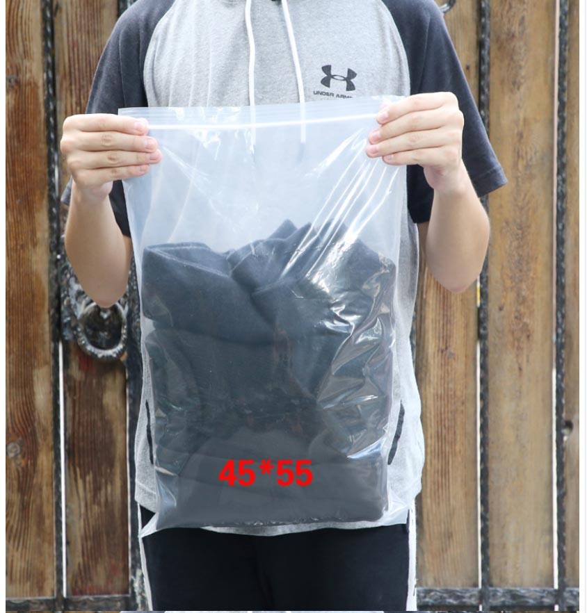5个10个装透明加厚自封口收纳袋装衣服的袋子超大号密封食品袋整理袋